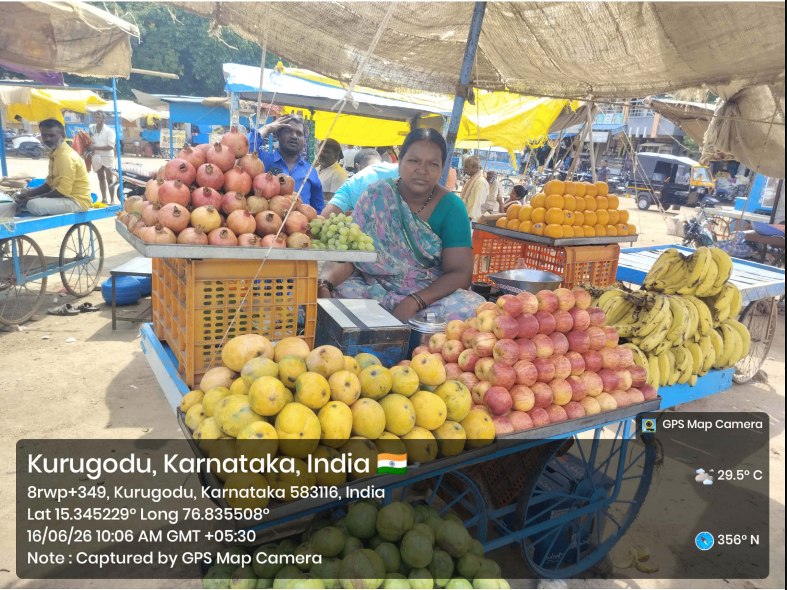 Alima at her Fruit Vendor — Kurugodu Market